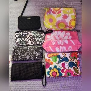 Floral Pink and White Cosmetic Bag